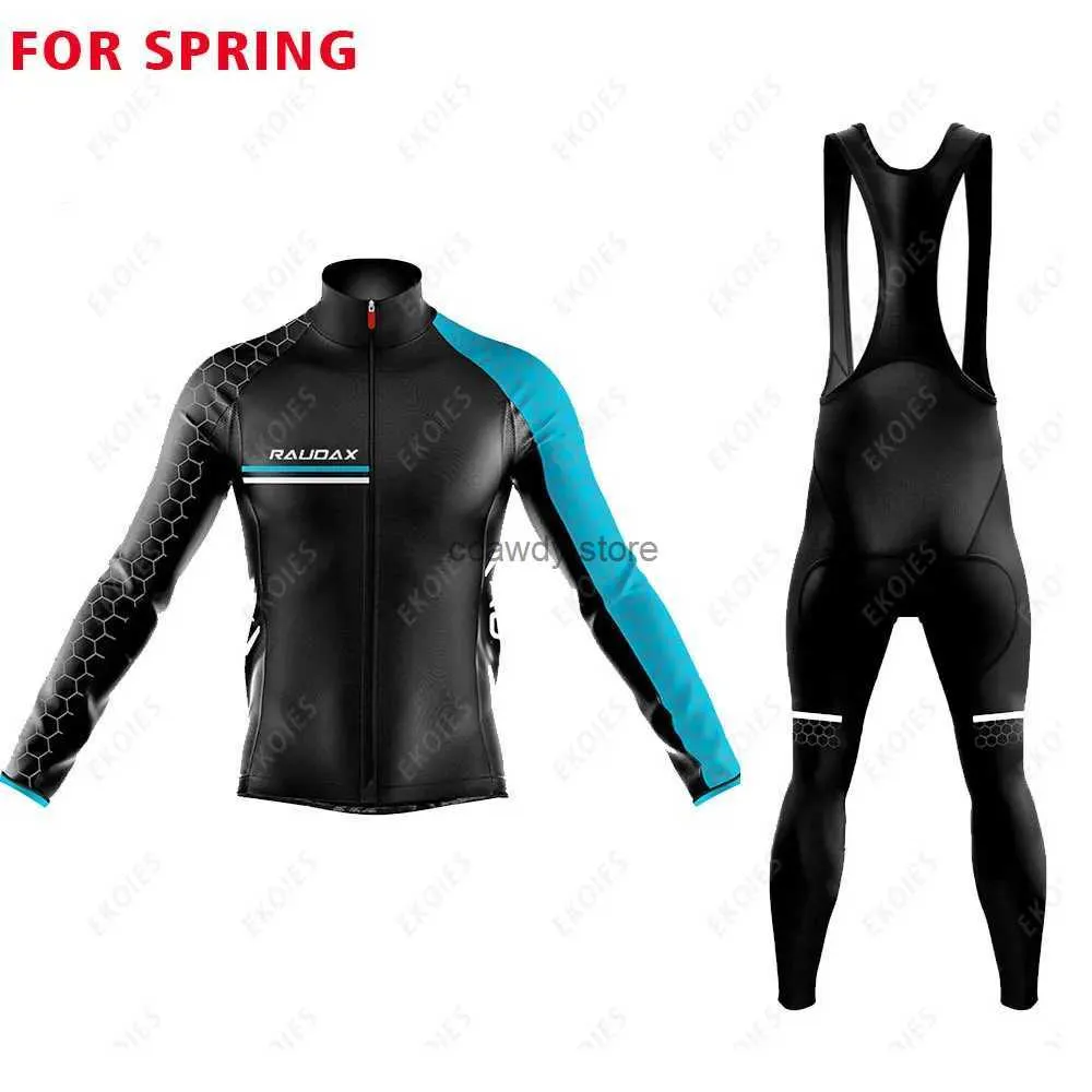 Survêtements pour hommes 2022 Nouveau Long Seves Cyclisme Jersey Costume Spring Outdoor Bike Racing Vêtements Breathab VTT Bicyc TrainingH24126