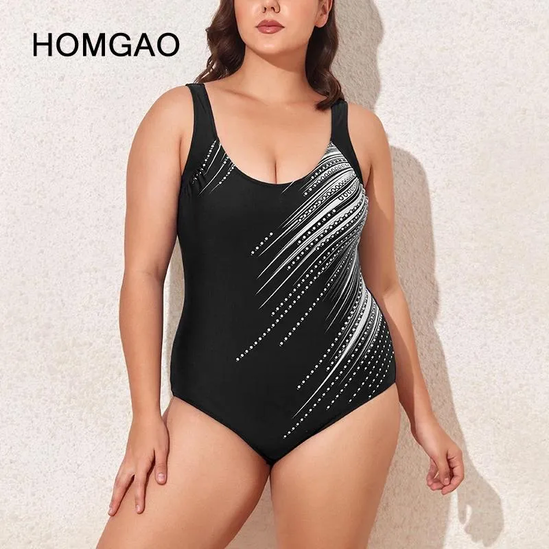 Costumi da bagno da donna HOMGAO Costume da bagno sexy con stampa Donna Costume intero push up U-Backless 2024 Tuta sportiva da spiaggia taglie forti