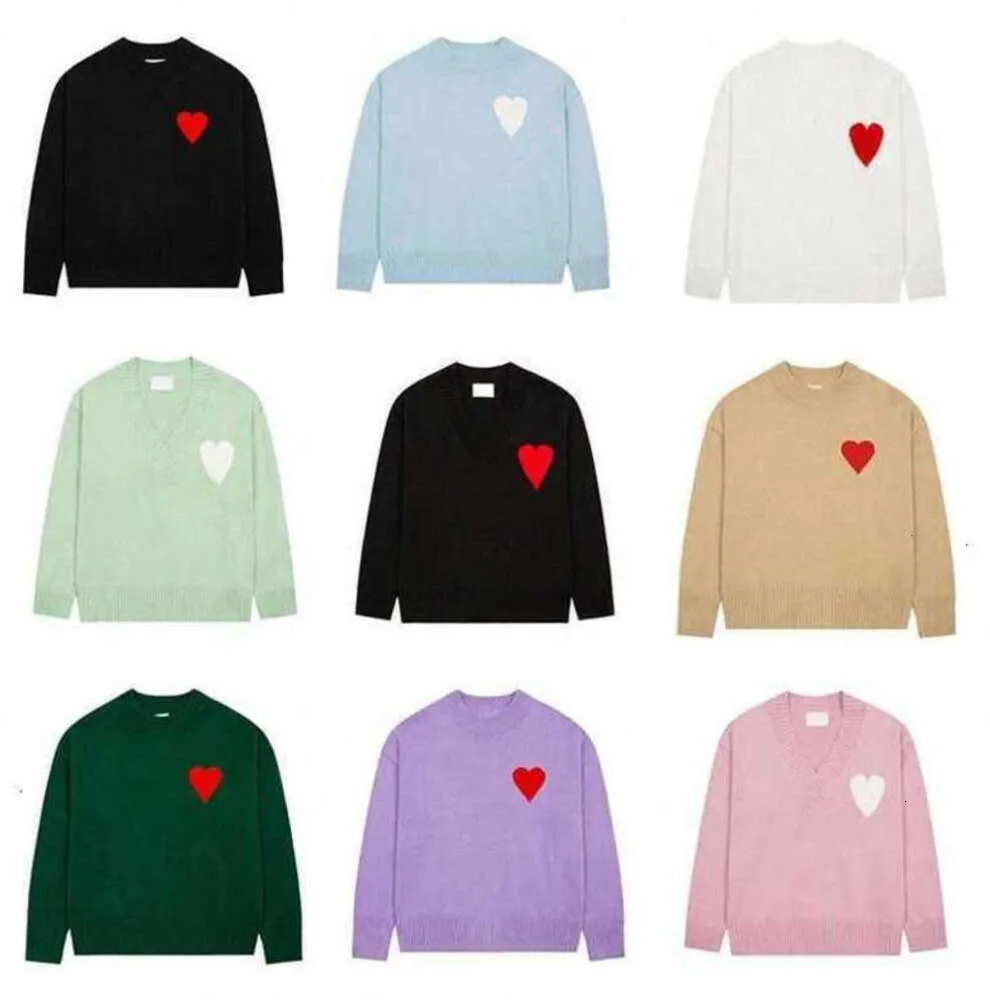 2024 Amisweater Femmes Hommes Pull France High Street Sweat-shirts Europe Mode Cardigan Tricot Jumper Français Designer Pull Sweatshirts Tricoté À Capuche Pull