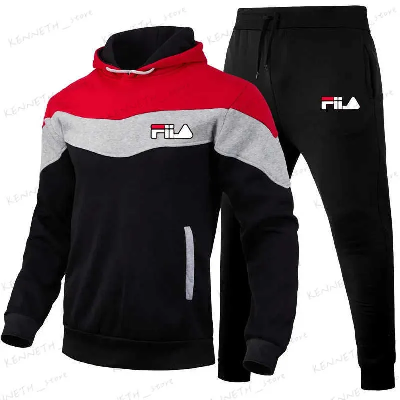 Herren-Trainingsanzüge, modische Herren-Trainingsanzüge, Hoodies, Anzug, Herbst-Winter, Herren-Kapuzenpullover und Jogginghose, zweiteiliges Set, Übergröße, Herrenbekleidung, T240126