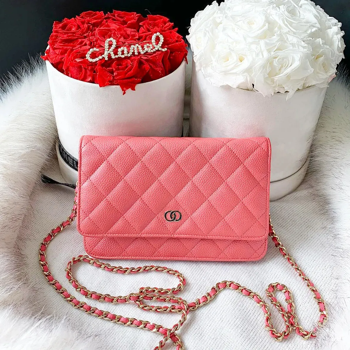 10a Luxus Flap Chain Woc Clutch Taschen Tote Handtasche Damen Herren Designer CC Tasche Rosa Pochette Cross Body Mini Umschlagtasche gestepptes Leder Kaviar DHgate Umhängetaschen