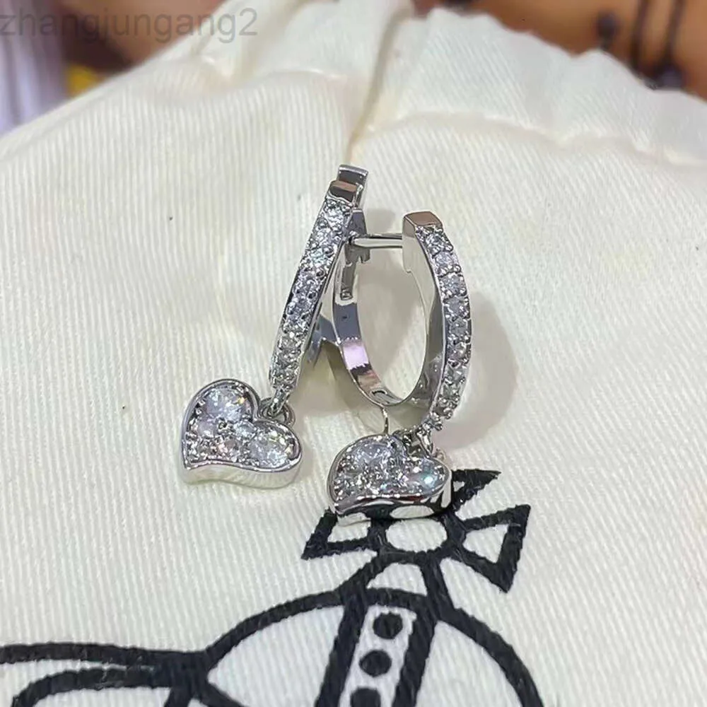 Créateur Viviane Westwoods Viviennr impératrice douairière Vivienne plein diamant 3d Saturne doux Cool amour bague boucles d'oreilles 55665