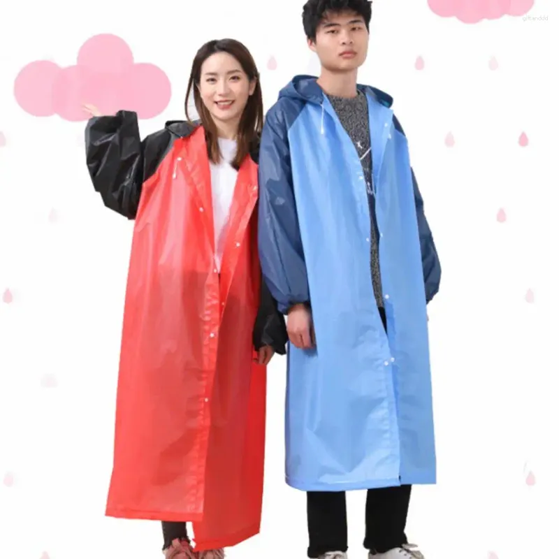 Imperméables Veste de pluie universelle Portable motif d'épissage plusieurs couleurs mode à capuche adulte imperméable longue résistant à l'usure