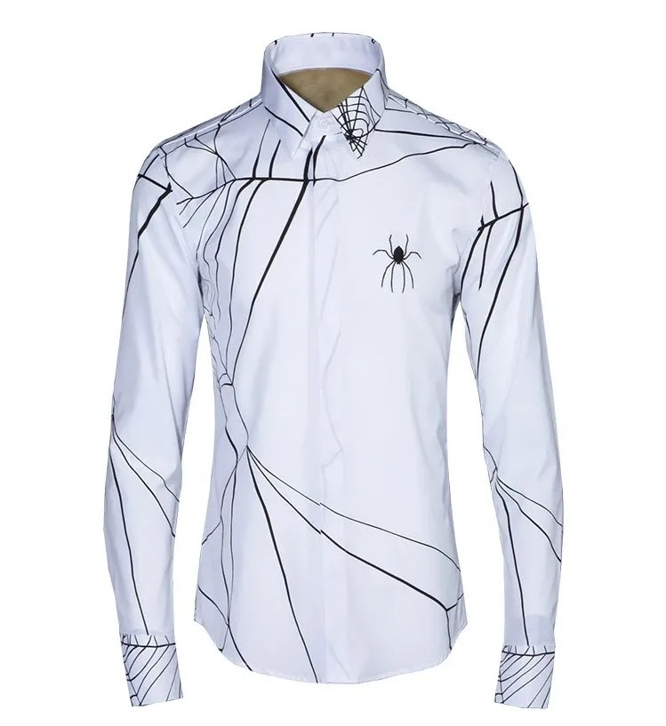 Neue Ankunft Mode Baumwolle Gothic Spinnennetz hohe Qualität männlich lässig Frühling Herbst Kleidung plus Größe M L XL 2XL 3XL 4XL