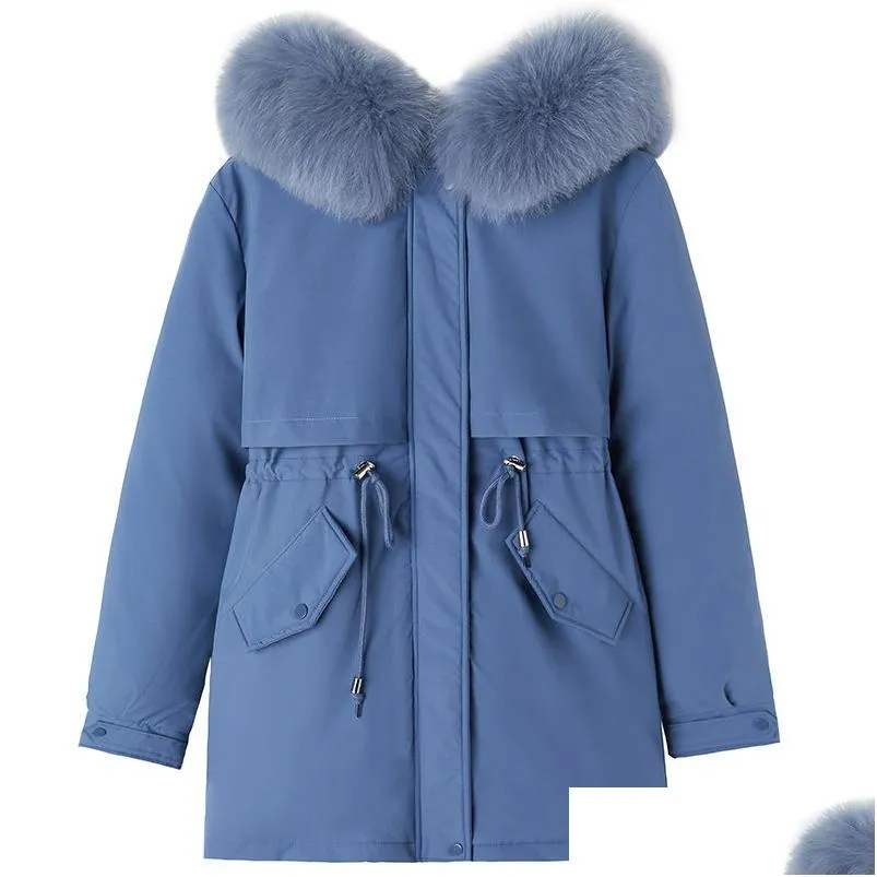 Femmes Down Parkas Designer Manteaux pour femmes Mode Long Parkas Manteau Laine Doublure À Capuche Hiver Slim Avec Col De Fourrure Chaud Neige Porter P Otwby