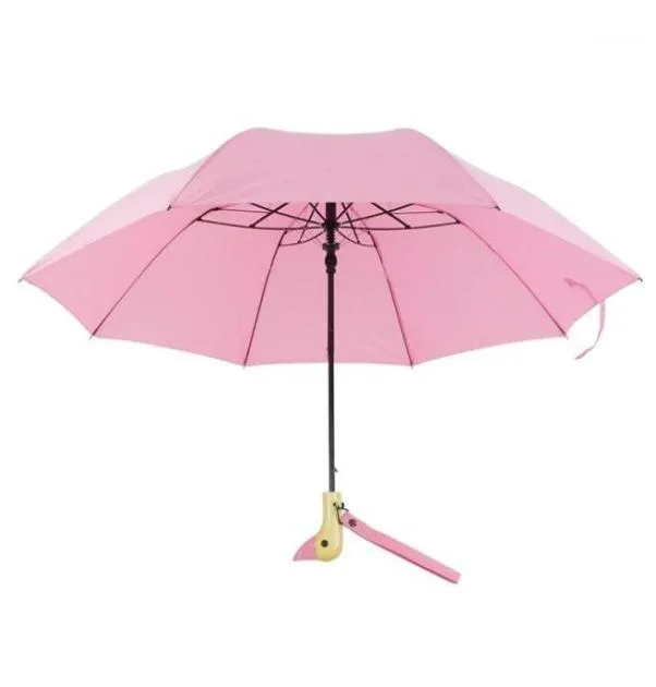 Entenkopf-Regenschirm mit Holzgriff, Persönlichkeit, schwarzer Kunststoff-Yang-Bezug, Entenkopf-Regenschirm, 2-fach Sonnenschutz