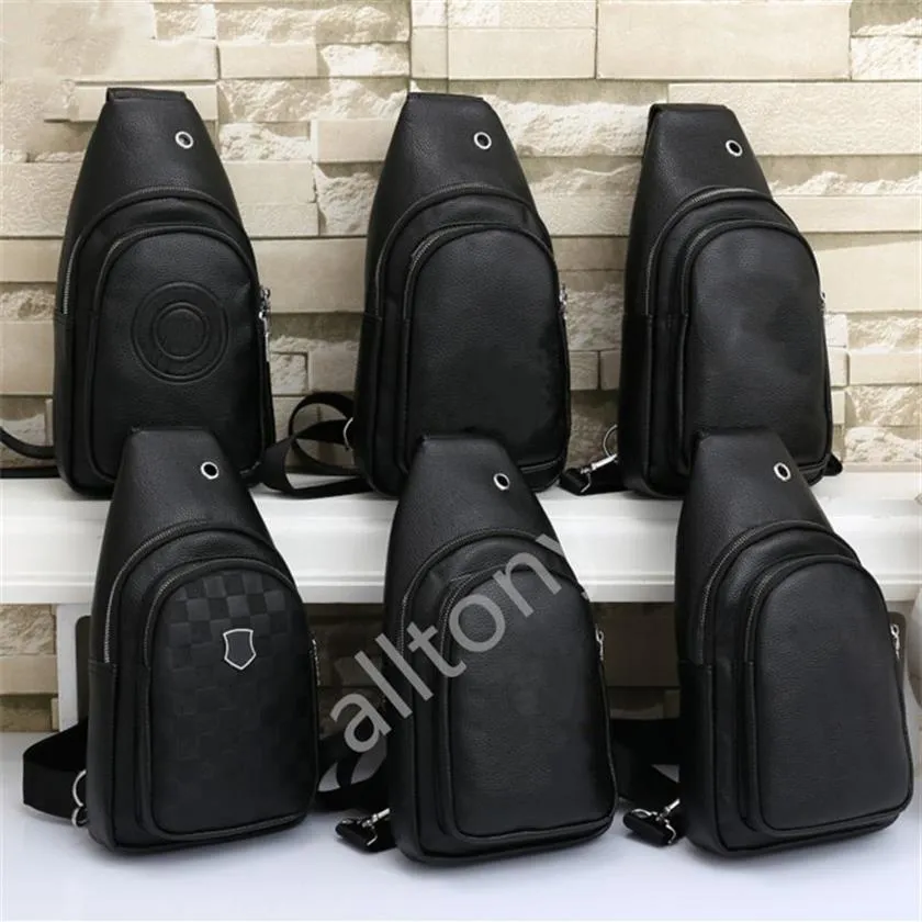 Fashion Men Handbag Crossbody Shoulder bags satchels messenger bags black grid designer Purse Mobile phone storage mens chest bag 291n