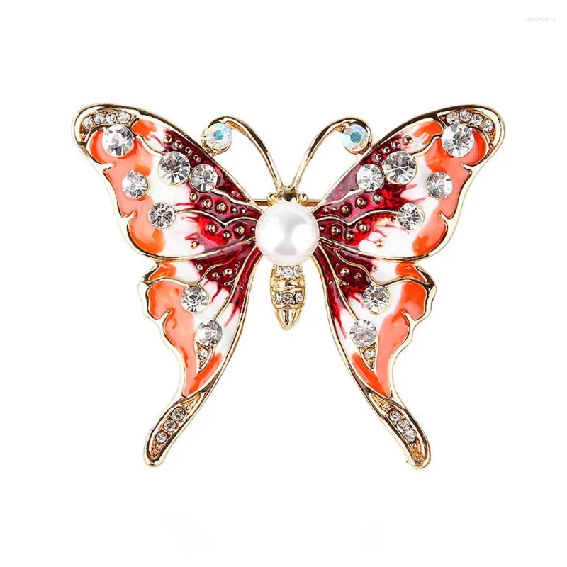 Broches moda broche pinos para mulheres colorido metal animal banquete festa de casamento bonito borboleta strass presente