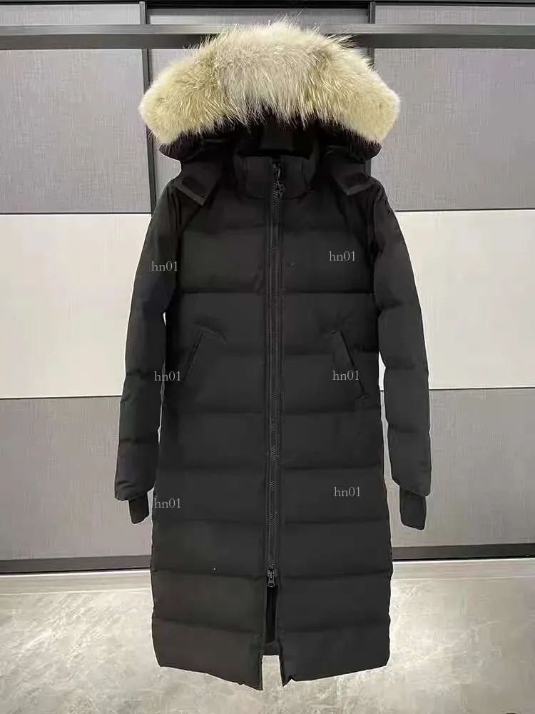 Femmes Down Jacket Designer Marque De Mode Canadienne Gooses Longs Manteaux Grande Poche Col De Fourrure Thermique Top Femme Automne Et Hiver Grand Manteau De Vêtements 555