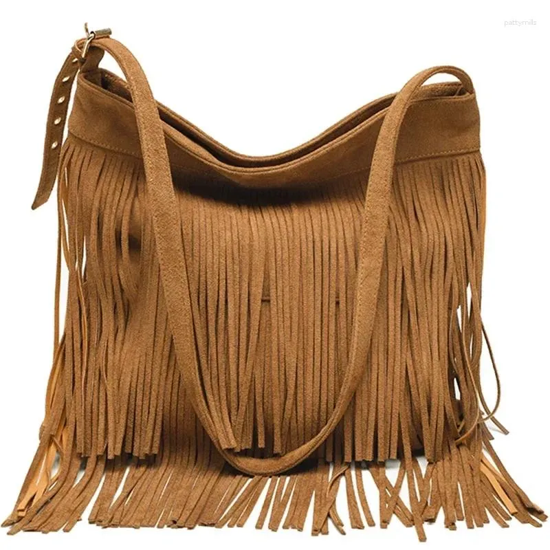 Sacs de soirée Mode Femmes Sac à bandoulière Solide Gland Tendance Cross Body Glands Daim Fausse Fourrure Fringe Messenger Sacs à main 2024