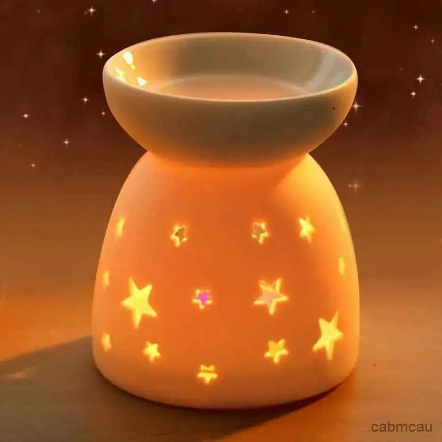 2st Candle Holders Night Fragrance Lamp Ceramic Oil Candle rökelse aromaterapi spisar ljushållare ihåliga flaskor sovrum dekor