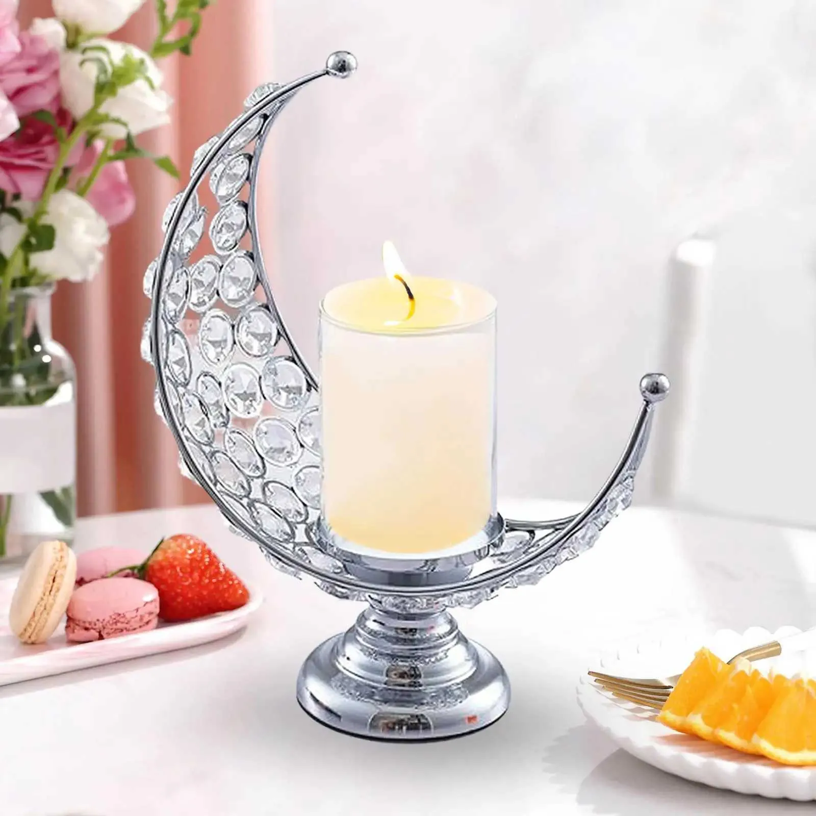 Moon Shape Candlestick Holder Home Decor Table Centerpieces Candle Holder