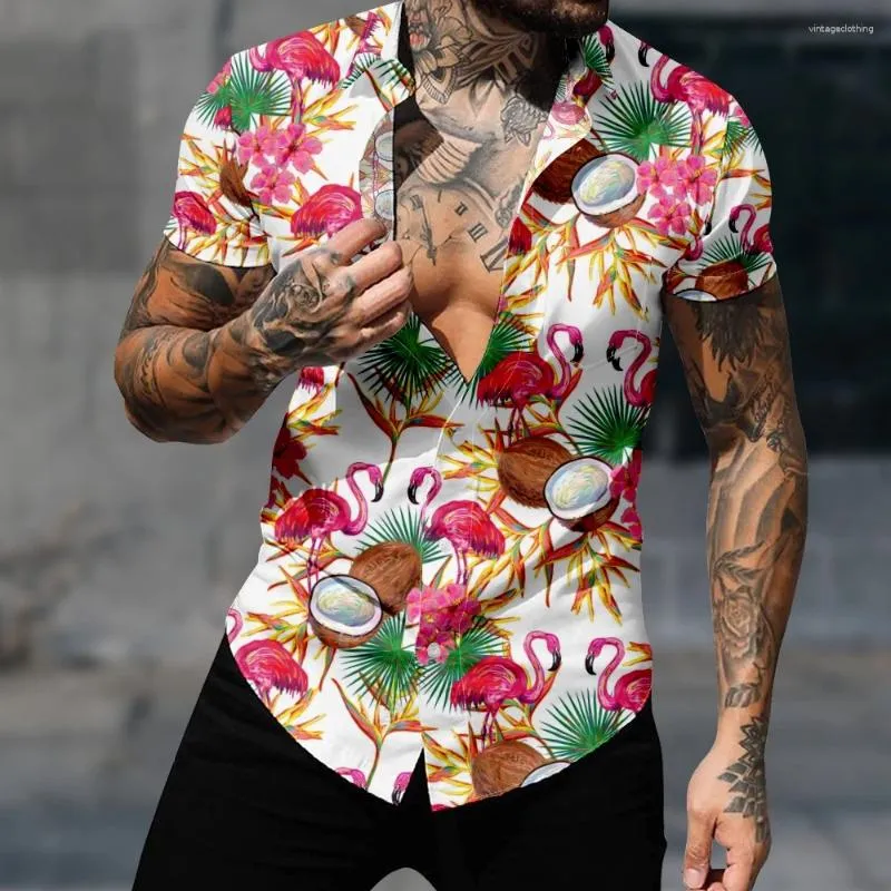 Men's Casual Shirts Hawaii Style Short Sleeve Fashion Shirt Women/Men Clothes Unisex Top-5