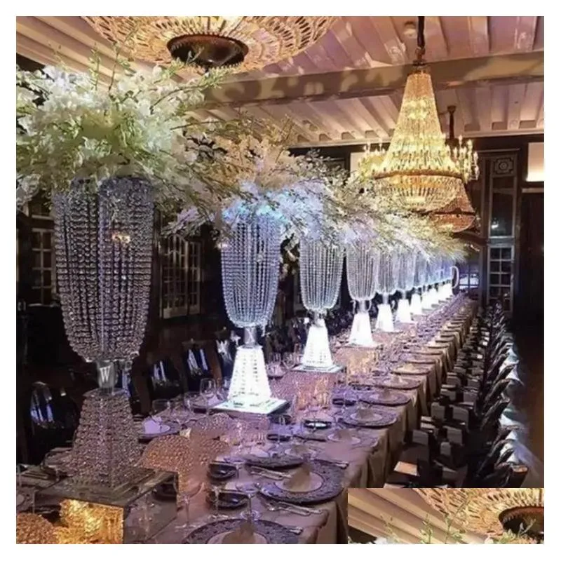 Party Decoration 80cm/100cm Akryl Crystal Flower Ball Holder Table Centerpiece Vase Standlestick FY3764 JN02 Drop Delivery Home OTZ8D