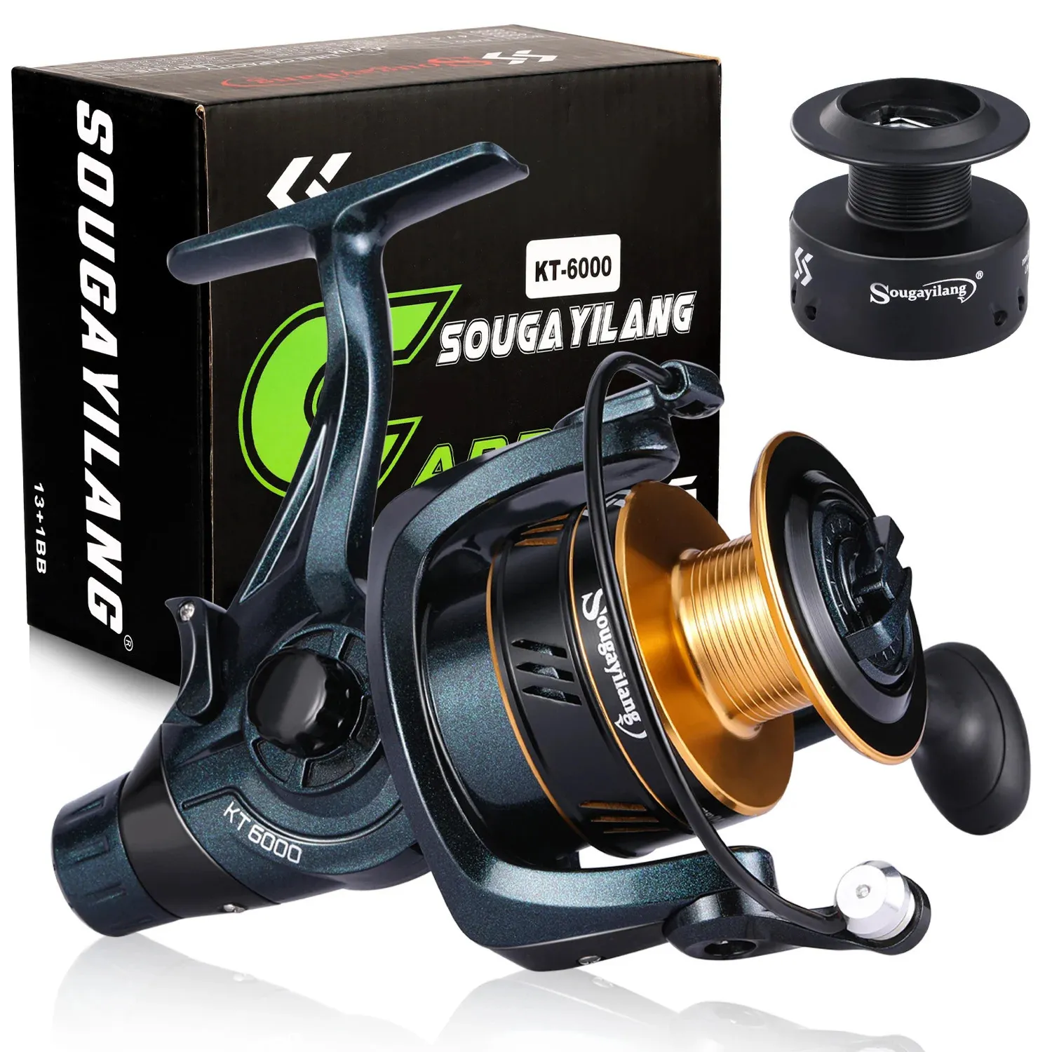 Sougayilang Carp Fishing Reel Spinning Strong Double... 