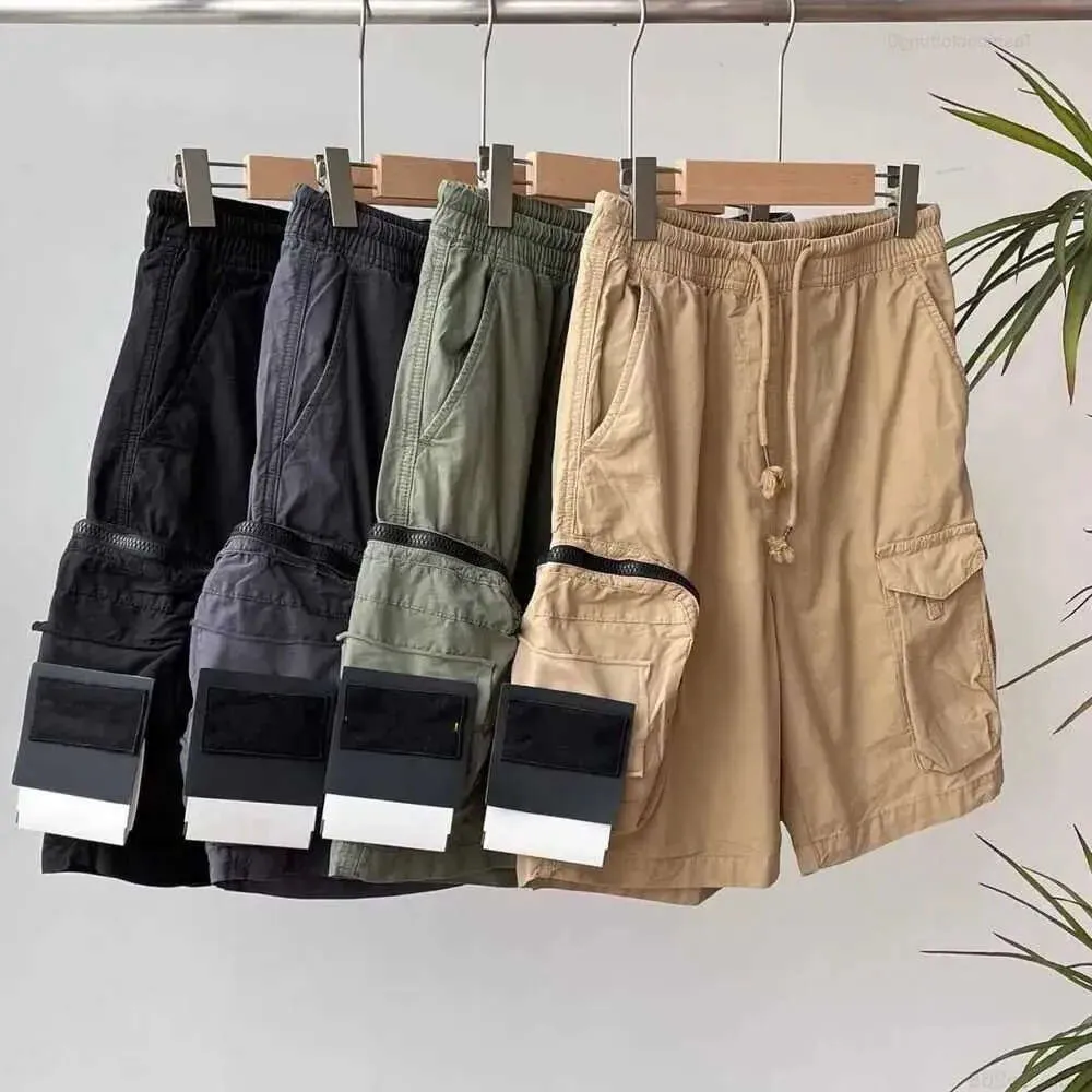 Herenshorts Designershorts voor heren Zakken Werk Vijfdelige broek Stones Island Dames Zomer Zweet Multifunctioneel Dijkort Casual Los 867