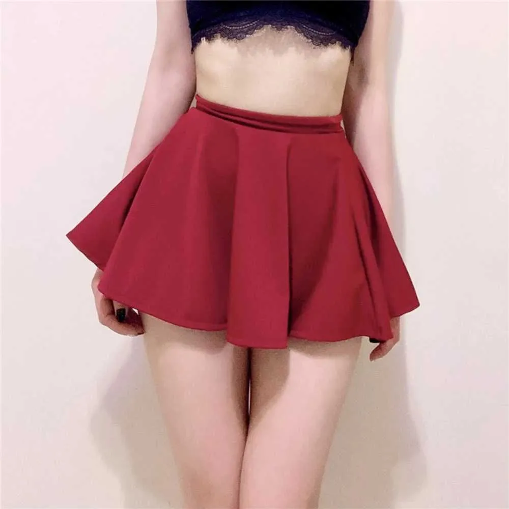 Skirts Skorts Women`s Basic Skirt Sexy Mini Pleated Skirt Red Black High Waist Short Skirt Without Lining zln240124