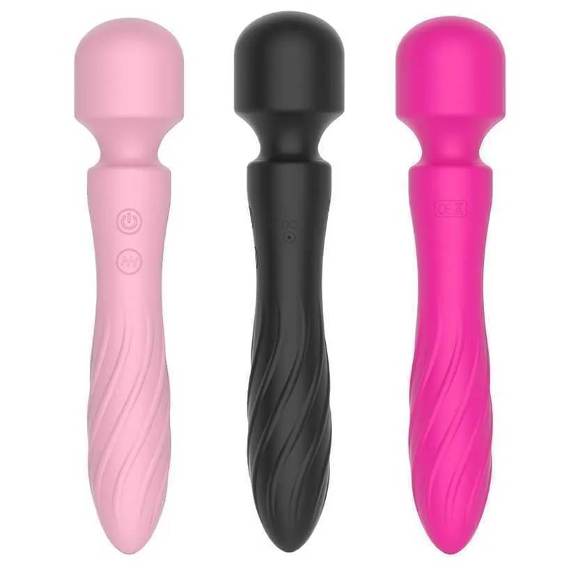 vibrateur Tige vibrante à double tête avec forte vibration et sac adhésif 10 fréquences massage féminin produits sexuels rotation avant arrière polyvalente 231129