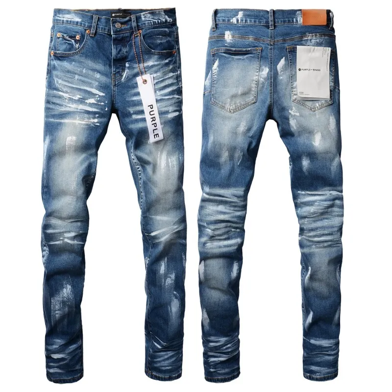 Lila Jeans Denim-Hose Herrenjeans Designer-Männer schwarze Hose High-End-zerrissene Qualität gerades Design Retro Streetwear Casual Jogginghose PU9051-1