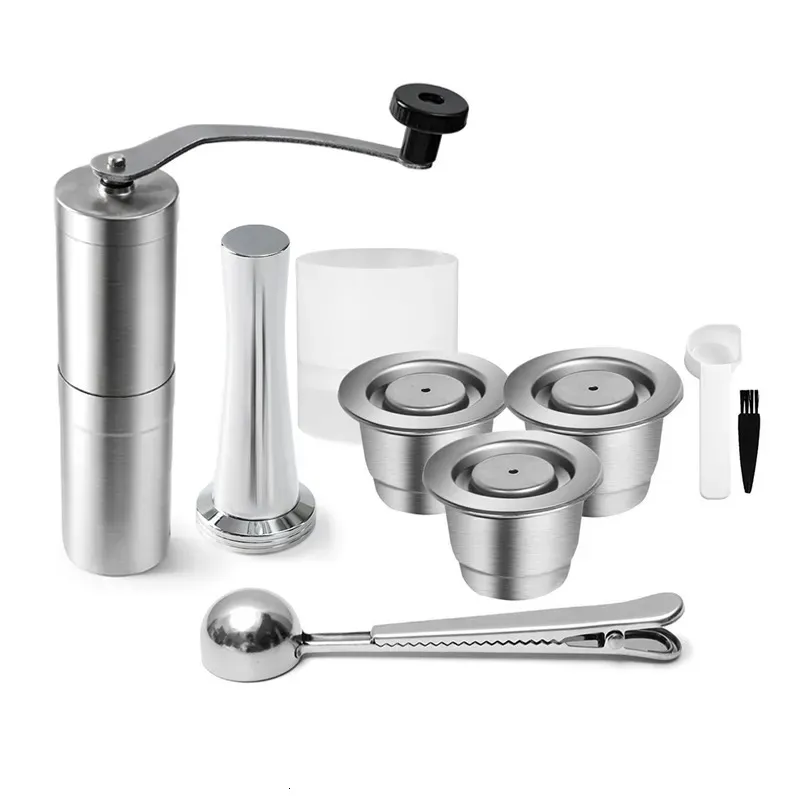 Cápsula de café recarregável Nespresso, aço inoxidável, adulteração, reutilizável, cápsula de café, acessórios para barista, máquina de café expresso 240122