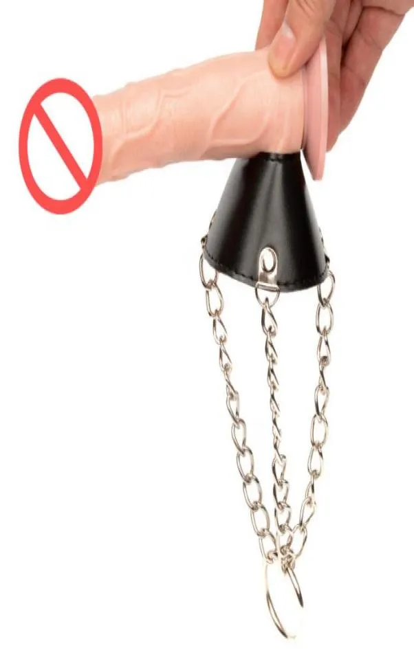 Cockrings Male Sex Toys Leather Parachute Ball Scrotum Stretcher Rings Weight Extra Balls BDSM CBT Cock Stretchers7439810