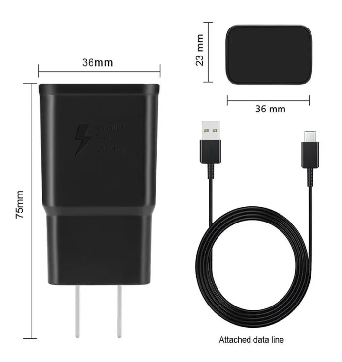 För Samsung S10 Charger Adapter 2 i 1 Fast Charger Combo 78W Wall Charger Typ C Cable Home Adapter EU US Plug för Android Celllp8826995