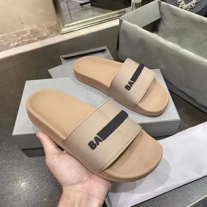 Luxus Slipper Designer Frau Sandale Mann Hausschuhe Rot Gelb Grün Beige Schwarz Herren Slide 3D Double B Letter Slide Sommer Strand Paris Gummischuh 35-45