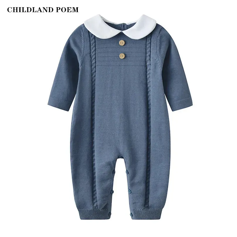 Baby Romper Jongens Jumpsuit geboren Gebreide Babykleertjes Baby Boy Romper Speelpakje Katoen Lange Mouw Baby Overalls Jongen Onesie 240119