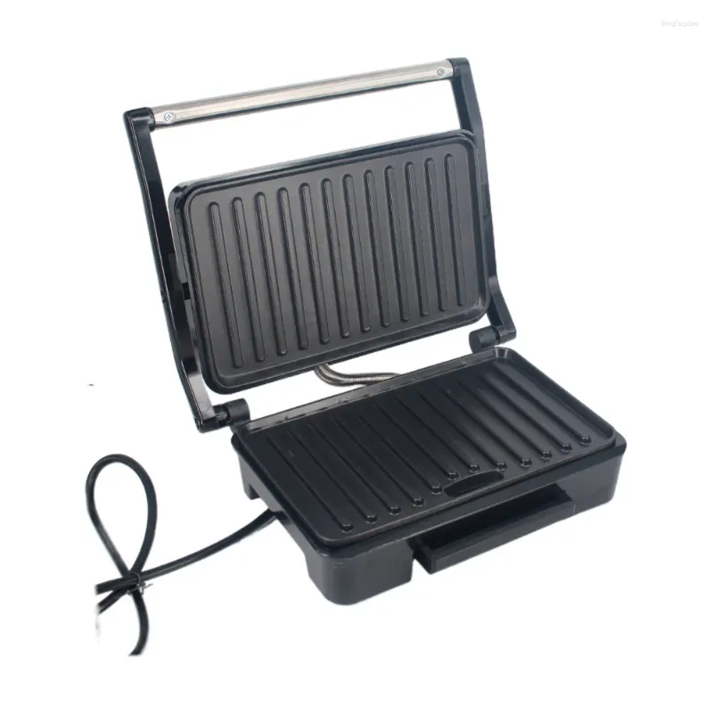 Pentole 110V 850W Per Uso Domestico In Acciaio Inox Panini Bistecca Macchina Per La Colazione A Casa Barbecue Salsiccia Hamburger Tostapane