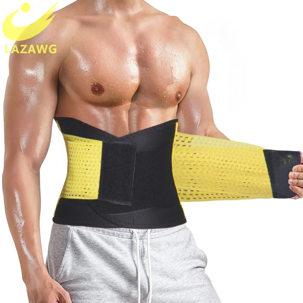 Lazawg Men Body Shaper Trimmer Belt Workout Gym Waist Trainer Tummy Tummy Slimming Sheath Sauna Abdomen Shapewear減量コルセット240126