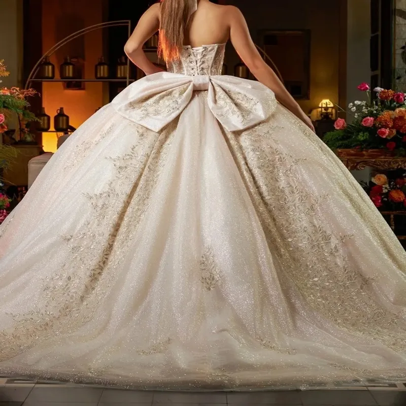 Ivory Quinceanera Ball Gown Dress with Lace-Up Back, Appliqu, Beading, and  Sweep Train from Dhgate Quinceanera Dresses - price 525.02