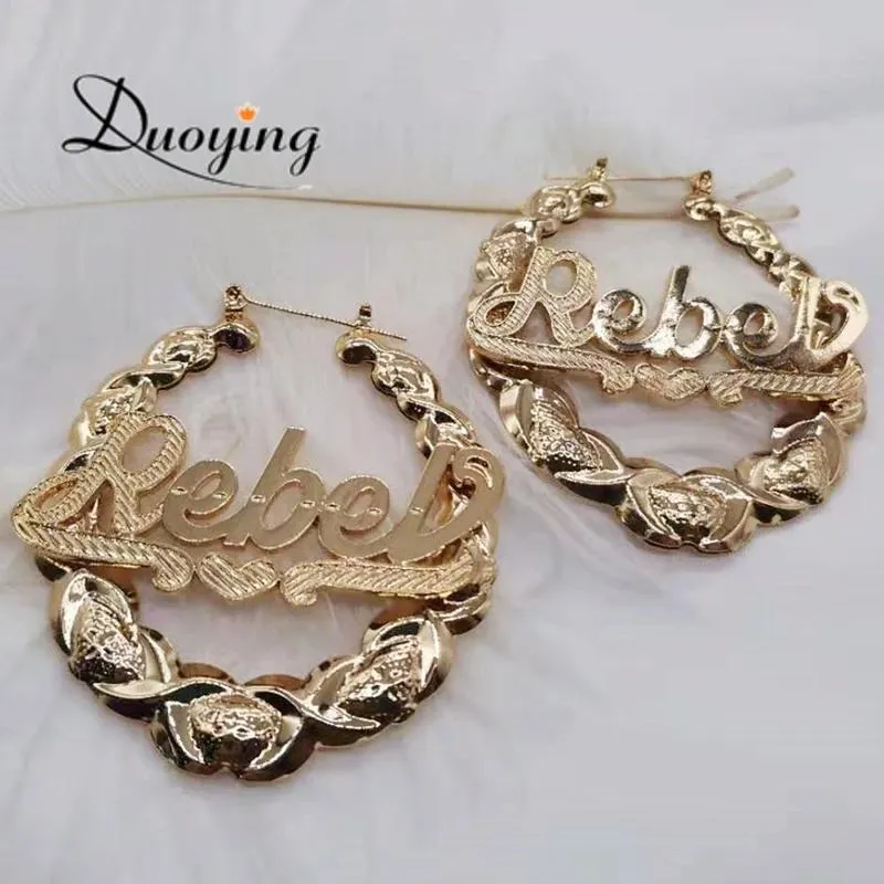 Macy's Bamboo-Look Double Hoop Earrings in 14k Gold - Macy's