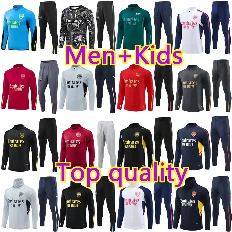 2023 24 Arsen ALFC Survêtements de football Costume d'entraînement de football HOMMES Kit enfants 22 23 24 G. JESUS ODEGAARD RICE HAVERTZ PEPE SAKA train Sportswear Survatment Chandal Set