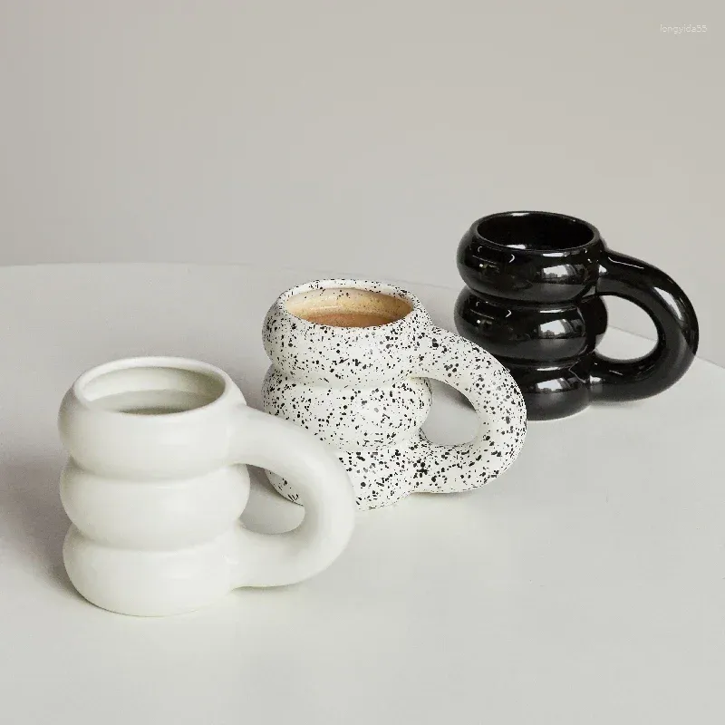 Mugs Creative Water Cup Ceramic Mug Nordic Coffee Cups With Big Handrip Colored Ceramics Juice Breakfast Drinkware