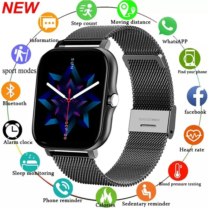 Nouvelle montre intelligente hommes pression artérielle étanche Smartwatch dame femmes moniteur de fréquence cardiaque Fitness Tracker montre Sport pour Android IOS