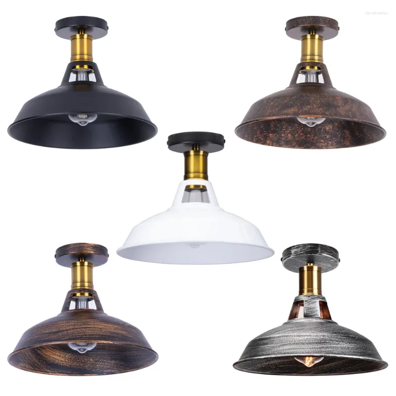 Ceiling Lights Vintage Industrial Semi-Flush Mount Light Retro Metal Hanging Lamp For Hallway Stairway Bedroom Kitchen Home Lighting