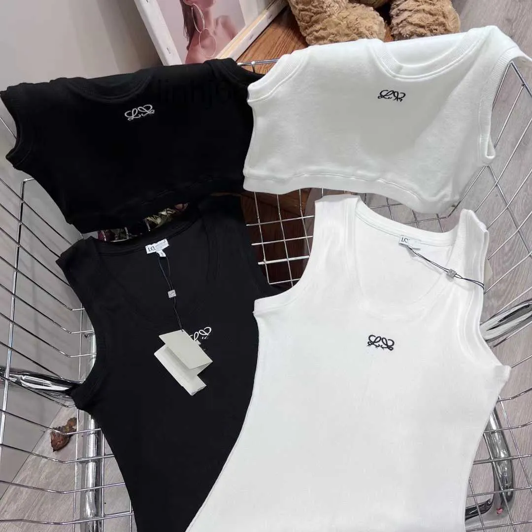 Débardeurs pour femmes Camis Designer Broderie Débardeur Été Court Slim Nombril Exposé Tenue Élastique Sport TricotébvvxIRLZ