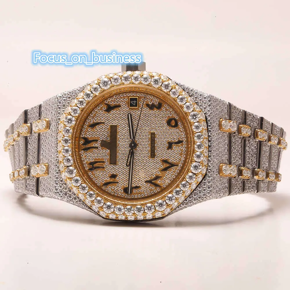 Наручные часы 2023новое поступление, брендовые высококачественные роскошные золотые часы, оригинальные индивидуальные хип-хоп мужские наручные часы с бриллиантами и бриллиантамиEYCN