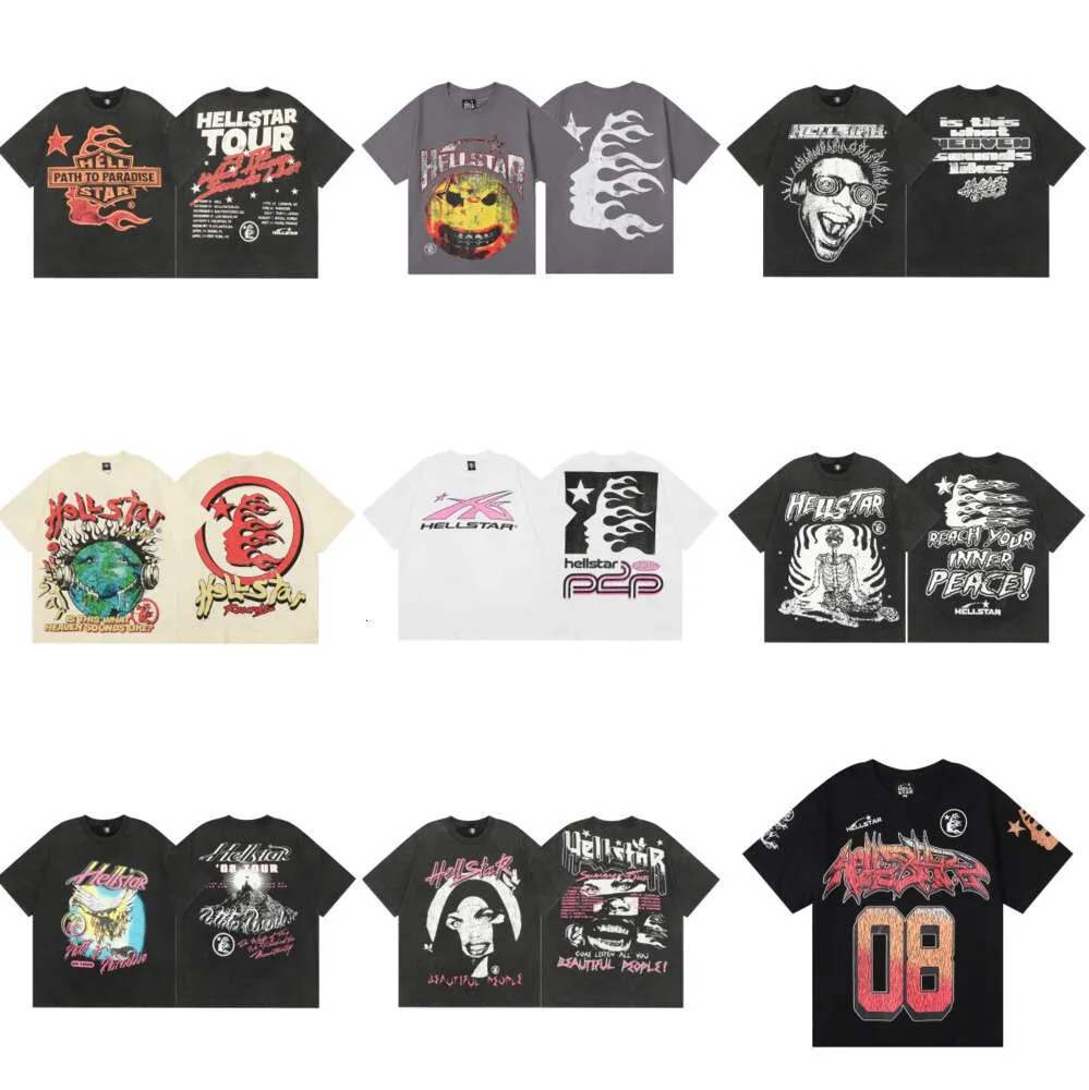 2024 Hoge Kwaliteit Heren T-shirts Heren Dames Hellstar T-shirt Designer Shirts voor Mannen Zomerkleding Mode Koppels Katoenen T-shirt Casual Dames 165