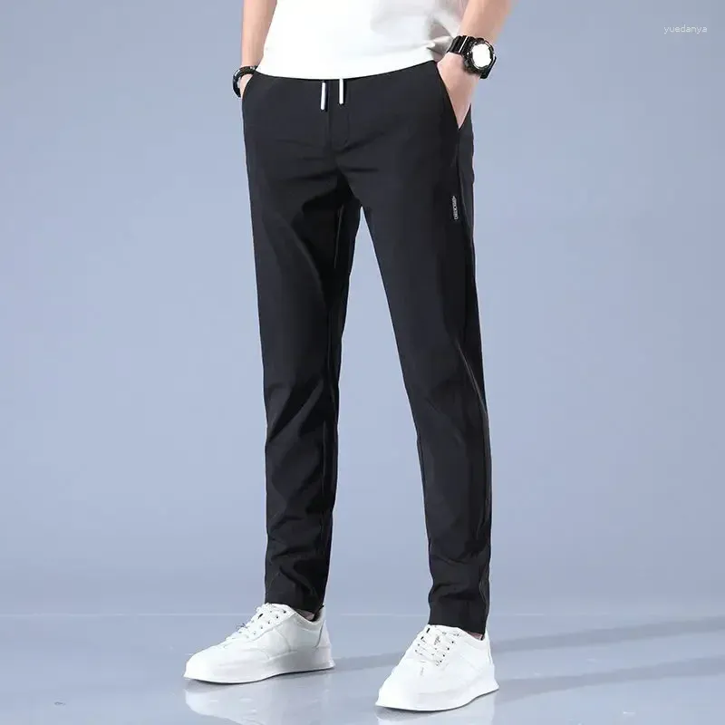 Calças masculinas de alta qualidade 2024 estilo casual verão elasticidade moda coreana primavera golfe respirável