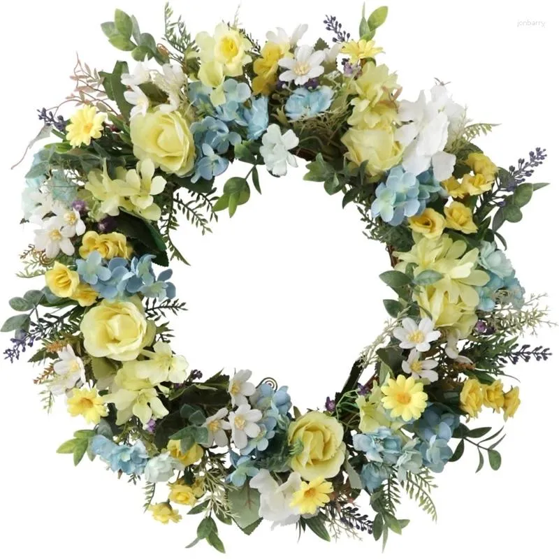 Decorative Flowers P82D Spring Bohemian Rose Crowns Wreath Beach Floral Wedding Charm