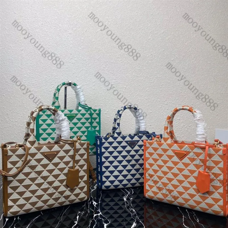 10a Top Tier Quality Luxries Designers Medium Brodered Tote Symbol Bag Real Leather Saffiano Purse Quilted Handbag Crossbody 217b