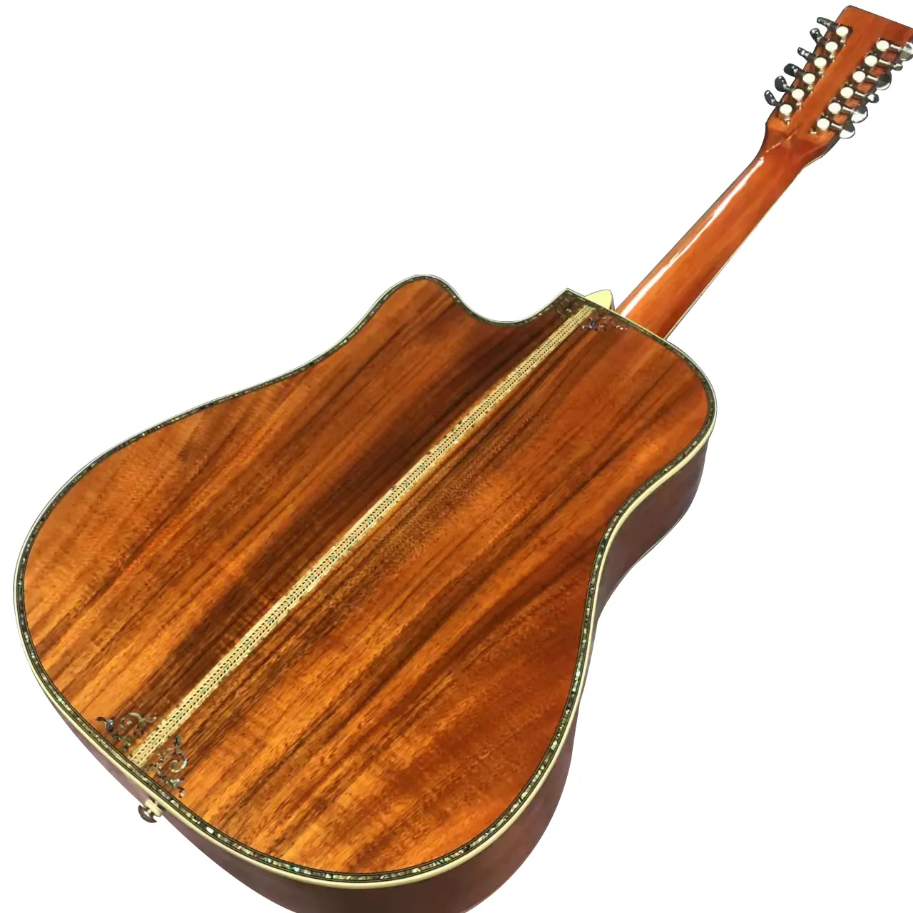 Vase en bois KOA complet à 41 12 cordes, série D45, guitare acoustique à doigt noir