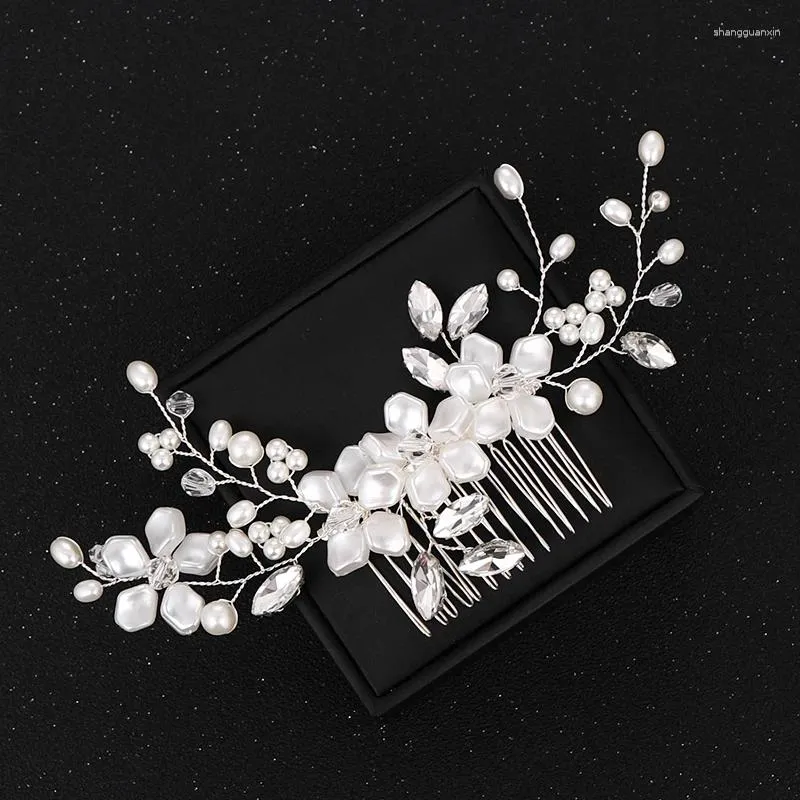 Pinces à cheveux accessoires de mariée à la mode femmes coiffure bijoux de mariage mariée diadème peigne perle blanc