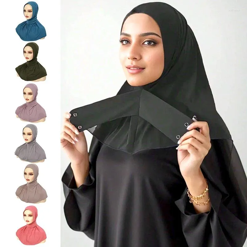 Ethnic Clothing 2024 Turkey Ready To Wear Snap Fastener Hijab For