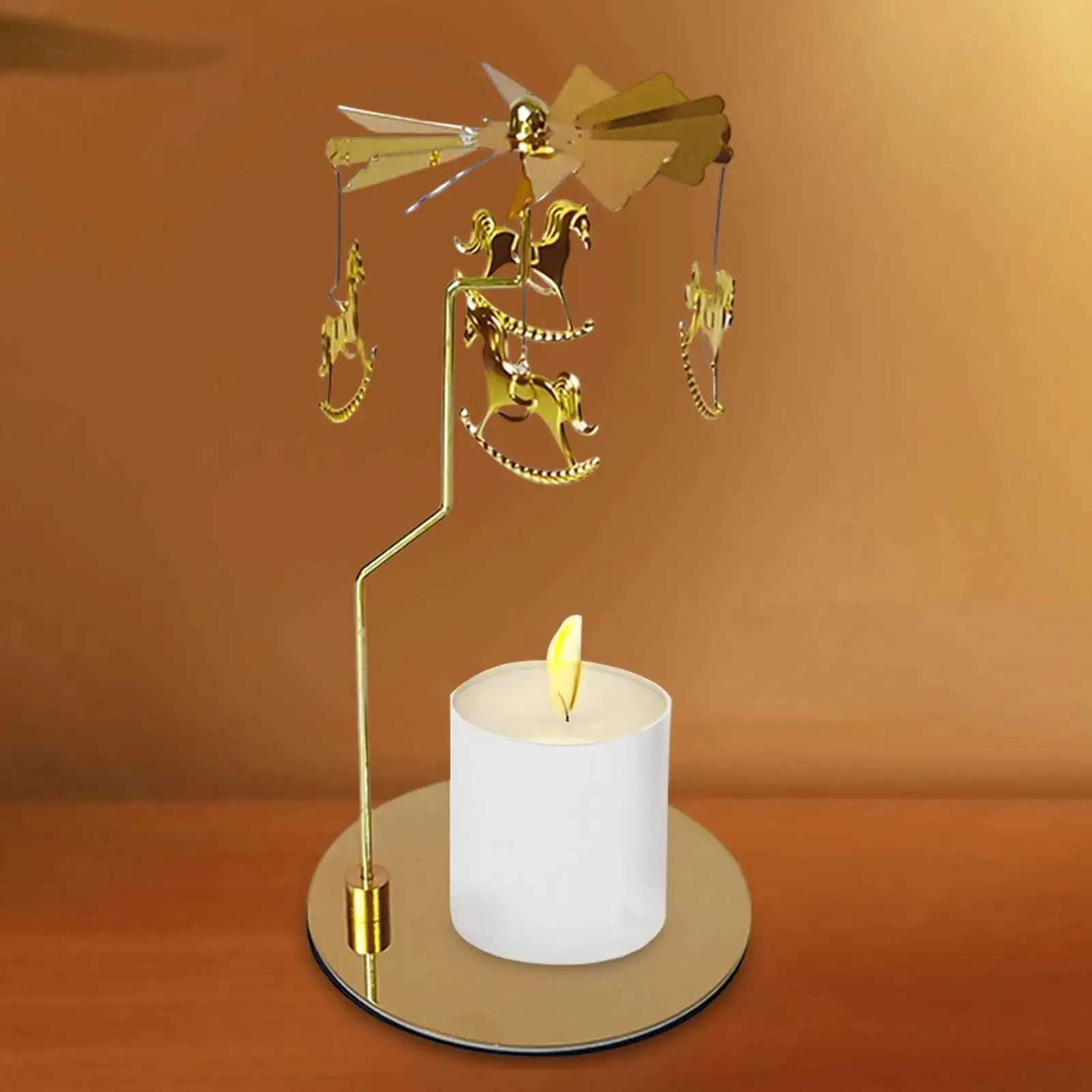 Rotating Candle Holder Rotary Candlestick Candle Tray for Home Dinner Table