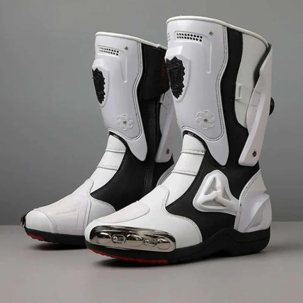 오토바이 남성 MX 부츠 모토 크로스 트랙 라이딩 전문 오프로드 레이싱 보호 신발 방지 금속