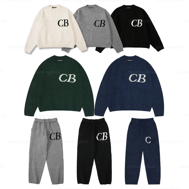 Projektanci męskie swetry list Jacquard ponadgabaryt bluzy mężczyźni kobiety O-Neck Cole Buxton Knit Sweater Hip Hop Sport Pants