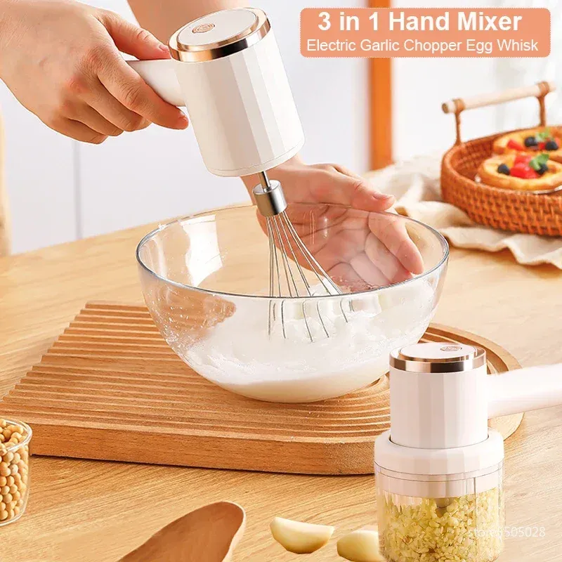 Mills 2023 Electric Handheld Mixer Garlic Chopper Egy Egak Strażka 2in 1 USB Przenośne mini młynka do przetwarzania mini -młynka