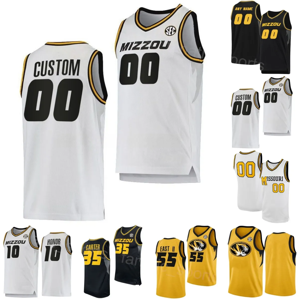 Baloncesto universitario 10 Nick Honor Jerseys Missouri Tigers College 35 Noah Carter 2 Tamar Bates 31 Caleb Grill 23 Shaw Sean East II Para fanáticos del deporte Número de nombre personalizado